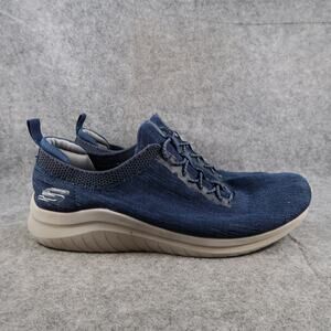 Skechers Shoes Mens 10 Casual Slip On Sneaker Active Trainer Comfort Blue Bungee